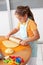 Child baking cookies