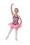 Child Ballet Dancer Does Tendu in Costume