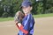 Child baseball pitchen on the field