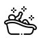Child bathing icon vector outline symbol illustration