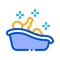 Child bathing icon vector outline symbol illustration