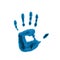 Child blue handprint