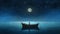 Child In A Boat At Night: Dreamlike Illustration By Andrew Cain