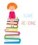 Child and books - love to read concept