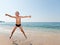 Child boy on sea beach