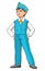 Child, boy, uniform, blue uniform, vest, confident, teen presentation, cartoon, children