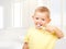 Child brushing teeth