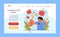 Child cancer web banner or landing page. Boy shooting cancer cells