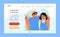 Child cancer web banner or landing page. Little kids, girl and boy support