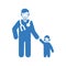 Child care, doctor, family medicine, pediatrics blue icon