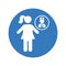 Child care, doctor, pediatrics icon, blue vector