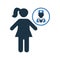 Child care, doctor, pediatrics icon. deep blue color