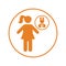 Child care, doctor, pediatrics icon, orange version