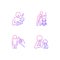 Child care gradient linear vector icons set