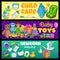 Child care and newborn kid toys shop banners