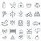 Child care thin line icons