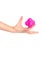 A child catches with one hand the magenta pink sports ball reaction on white background