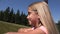 Child in Chairlift, Tourist Girl in Ski Cable, Kid in  Railway Mountains, Alpine