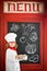 Child chef cook. Restaurant business concept