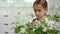 Child in Chemistry Lab, School Girl Studying Plants Educational Project