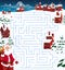 Child Christmas maze, labyrinth game template