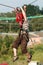 Child climbing in adventure playground