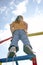 Child on climbing pole 04