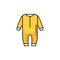 Child cloth wash sign, romper with long trousers