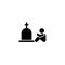 Child coffin sorrow cry weep icon. Element of pictogram death illustration