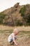 Child collects stones