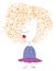 A child with curly orange hair looks cute vector or color illustration