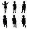 Child cute silhouette set illustration