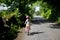 Child cycling a bike