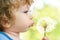 Child with dandelion