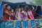 Child devotees around Rath at Kolkata under rain