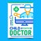 Child Doctor Creative Advertising Poster Vector