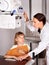 Child with doctor radiologist.