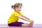 Child doing fitness exercises