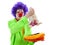 Child dressed as funny clown