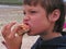 Child Eating Hotdog