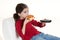 Child eating pizza