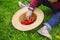 Child eating strawberries