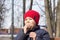 The child is eating the sweetness in the Playground. emotional close-up portrait.