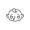 Child face with heart eyes line icon