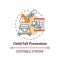 Child fall prevention concept icon
