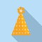 Child festive hat icon flat vector. Cone style