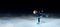 Child  figure skater on dark ice arena background