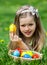 Child find easter egg outdoor