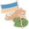 A child with a flag vector illustrarion