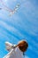 Child flying a kite